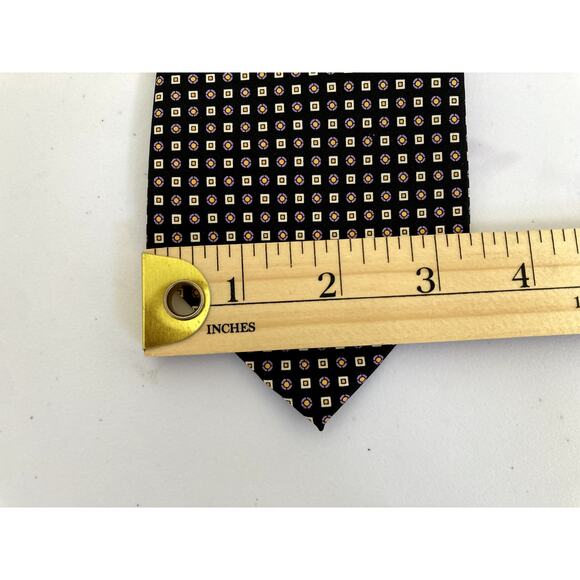 Lauren Ralph Lauren Necktie 100% Silk Black Label Geometrical Pattern 3.75/58 - Picture 6 of 9